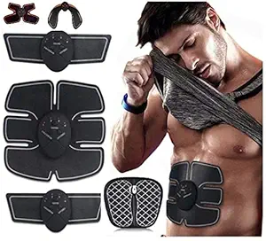 Rhyhorn Abs Stimulator Abdominal Muscle Belt,6 in 1 EMS ABS Trainer,Pain Relief Massage pad,Body Toning Fitness,Toning Belt Unisex Fitness Training Gear for Abdomen/Arm/Leg Training Home Office Exercise
