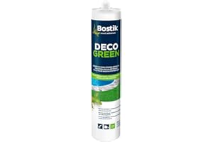 Bostik Colle Mastic Déco Green - Colle pour Gazon Synthétique Haute Durabilité – Tous Matériaux – Intérieur/Extérieur – Technologie MSP – Couleur : Vert – Fixation Discrète – Cartouche de 290 ml