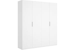 Mobelcenter - Armario 4 Puertas Blanco - Armario Matrimonio 200 cm de Altura - Acabado Color Blanco Brillo - Medidas: Ancho: 180 cm x Fondo: 52 cm x Alto: 200 cm - (0537)