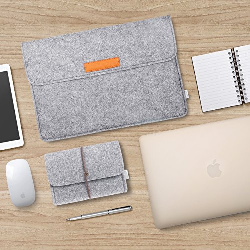 Inatecks neue 12 Zoll Macbook Retina Sch  tzh  lle  Sleeve Tasche  Klettverschluss  Verschluss mit Klettband  Grau