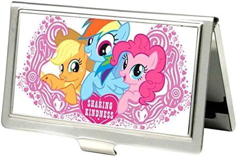 Buckle Down Men's Metal Wallet-Sharing Kindness Apple Jack/Rainbow Dash/Pink