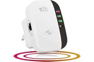 MKOIJN WLAN Repeater 300 Mbit/s 2.4 GHz, WiFi Extender Booster mit Repeater/AP Modus und WPS-Funktion, Internet Verstärker bis zu 3650 sq.ft und 35+ Geräten (Weiss)