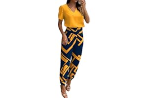 shownicer Completo Donna Casual Stampato 2 Pezzi Completi Stampa T-Shirt a Manica Corta con Scollo a V e Pantaloni Abbigliamento Outfit Estivo Streetwear
