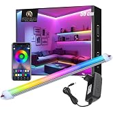 256 Renk Bluetooth Kontrol RGB &Ccedil;ubuk Şerit Led Renk Değiştiren Led Işık SB-6543 (Opak, 50 Cm)
