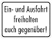 Produktbild Qualitäts - Aluminium Schild Ein- und Ausfahrt freihalten auch gegenüber 300x400 mm geprägtes Aluschild 0,6 mm Alu