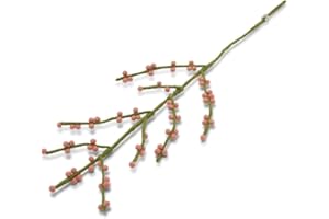 ÉN GRY & SIF Gry & SIF Rama de bayas de fieltro, tallo flexible, rama decorativa, rama artificial con bayas, decoración otoñal hecha a mano, 1 rama con bayas rosas, 60 cm