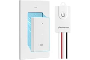 DEWENWILS Interruptor Inalámbrico, Interruptor de Luz Inalámbrico 230 V con Transmisor, 30 M Alcance, Interruptor para Lámpara, Botón de Radio Magnético Extraíble, No Requiere Cableado, 3000 W, Blanco