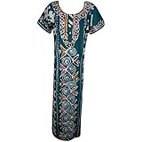 Indiatrendzs Women Cotton Nighty Green Batik Printed Sleepwear (Chest 46)