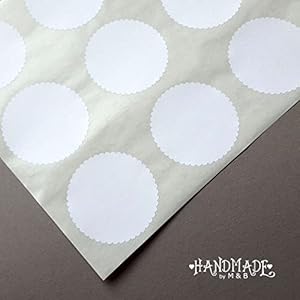 12 Aufkleber Etiketten Weiß Selbstklebend Braun Kraftpapier Kreis