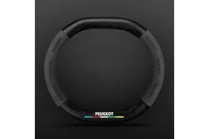 DLGJZS Car Steering Wheel Cover for Peugeot Partner Van 2019-2024,Microfiber Leather Anti-slip Durable Automotive Steering Wheel Protector with Car Emblem Logo Interior Accessories,DD