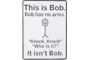ABONITON This is Bob,Bob Has No Arms Enamel Pin Graffiti Badge Funny Jokes Brooches Shirt Collar Lapel Badges Jacket Backpack Hat Jewelry Accessories