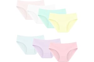 POWER FLOWER Lot de Culottes en Coton pour Filles – Slips Doux et Confortables, sous-vêtements pour Enfants de 2 à 12 Ans (Pack de 7)