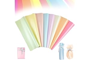 CAREDGO 160 Feuilles Papier de Soie, 30x21cm Papier D'emballage Cadeau, 8 Couleurs Papier de Soie D'emballage, Papier de Soie Coloré Sacs Cadeaux pour Emballage Cadeau Pompons Artisanat Bricolage