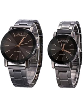 FEITONG® 1 Paar Damen und Herren Armbanduhr Quarzuhr Elegant Uhr Modisch Zeitloses Design Klassisch Edelstahl...
