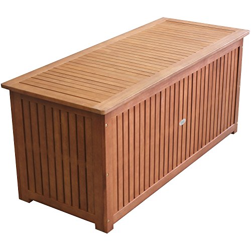 Hartholz Auflagenbox Kissenbox Gartenbox Auflagentruhe Akazie Wohaga® geölt inkl. Innenfolie 133x58x55cm - 5