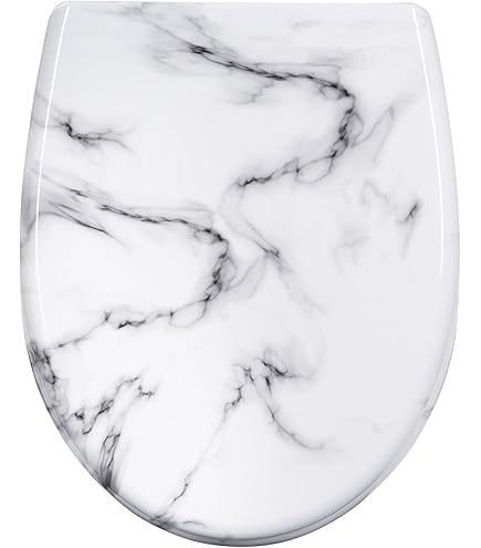 Yelcona WC-bril met softclosemechanisme met motief, wc-bril met hoog zitcomfort, wc-deksel met robuuste en stabiele houten kern, hoogwaardig houten toiletdeksel