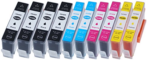 10x Kompatibel HP 364XL Druckerpatrone mit Chip und Füllstand (Hohe Kapazität) für HP Deskjet 3070 3520 eAIO 3522 eAIO 3524 eAIO D5445 D5460 (4 Schwarz, 2 Cyan, 2 Magenta, 2 Gelb)