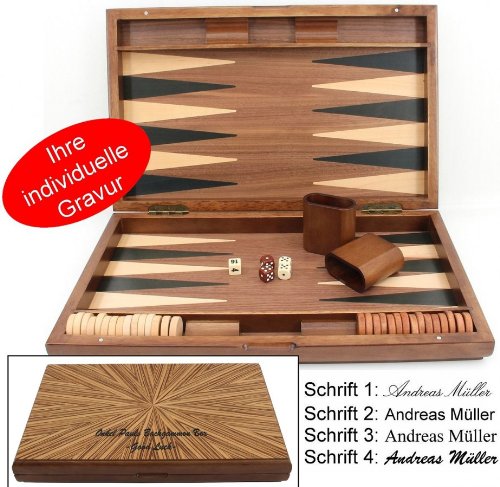 Preisvergleich Produktbild Ludomax Backgammon Mykonos, gross 1127 von Philos mit Gravur, Geschenk - Idee