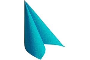 ‎PAPSTAR Papstar, 50 Servietten "ROYAL Collection" 1/4-Falz 40 cm x 40 cm türkis "Casali", #84887