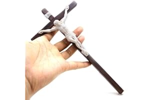 Fopytu Parete in Legno Croce Vintage Cattolico Crocifisso Cross Ornament Inchiodata Sulla Chiesa Croce Sospesa Doni Religiosi