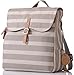 PacaPod Hastings Sand Stripe Lite Designer Baby Changing Bag - Luxury Lightweight Natural Knapsack 3 in 1 Organising System With Convertible BackPack Straps