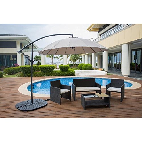 Preisvergleich Produktbild alu Ampelschirm, shanghai Sonnenschirm 3 m polyester, 220 g / m