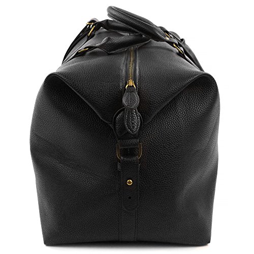 Reisetasche, Schwarz – Weekender Handgepäck Duffel Travelbag [Messing Verzierung] – 23,6 Liter - 3