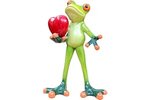 DRAGONX2 Rana Decorativa Giardino Statuetta Di Rana Divertente Statuina Giardino Decorazione Figura Decorazione Stagno Giardino Rane Nane Per Balcone Esterno Festa Di San Valentino Decorazione Tavola