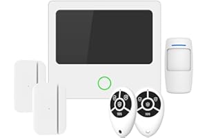 DAEWOO SECURITY Daewoo Pack Alarme AM301, Centrale à écran Tactile, détecteur de Mouvement adapté aux Animaux, contacteurs de Porte et télécommandes, contrôle à Distance en Toute sécurité