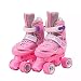 Produktbild Einstellbare Kinder Training Zweireihig Rollschuhe PVC Rad Triple Lock Mesh Atmungsaktive Rollerblades Für Anfänger Kleinkinder Kinder Jungen Mädchen Inline Skates,Pink-XS-Set1