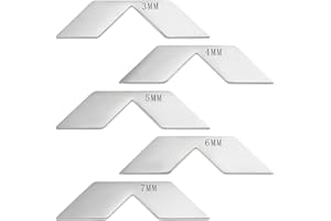 BENECREAT 5 Pcs outil à Onglet D'Angle en Acier Inoxydable 201 Outil de Coupe D'Angle pour Reliure de Livre 3/4/5/6/7mm Ensemble de Gabarits de Coupe D'Angle pour la Création D'Albums Reliure