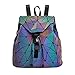 Produktbild Women Geometric Backpack Lingge Laser School Backpack,Holographic Reflective BackpacksShoulder Bags Travel College Rucksack