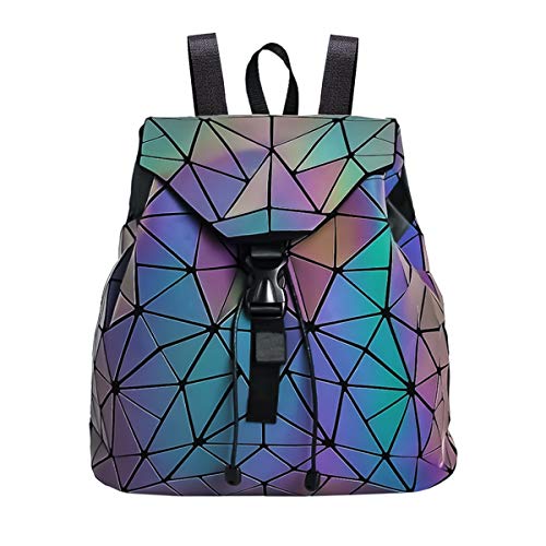 Preisvergleich Produktbild Women Geometric Backpack Lingge Laser School Backpack,Holographic Reflective BackpacksShoulder Bags Travel College Rucksack