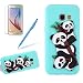 Produktbild Girlyard Hülle für Galaxy A3 (2017) A320F - Weich TPU Silikon Schutzhülle Niedlichen 3D Panda Muster Entwurf Schale Tasche Flexible Gummi Dünn Etui Matt Cover Anti-Stoß Kratzfeste für Samsung Galaxy A3 2017 Himmelblau