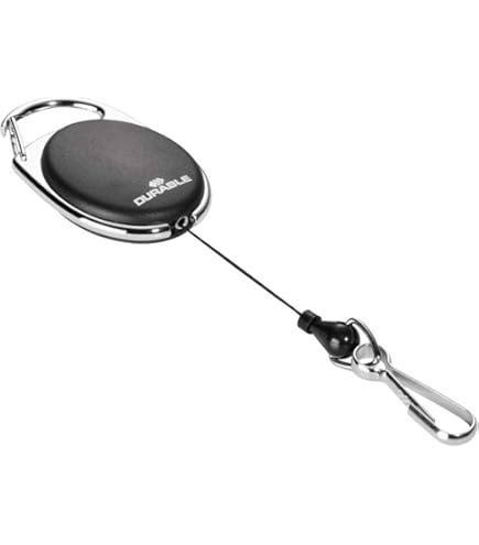 Portachiavi Retrattile 2 Pezzi - Con Cavo In Acciaio Da 60 Cm Per Chiavi, Badge E Carte - Foto 7