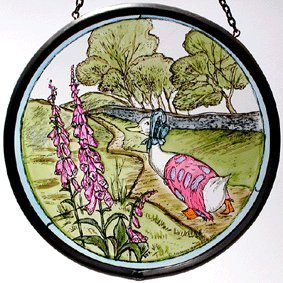 Decorativo Dipinto a Mano Vetrata Sun Catcher/Roundel in Un Cane Collie