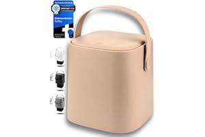 TUFFEX Kompakt 𝐒𝐦𝐚𝐫𝐭 𝐃𝐮𝐬𝐭𝐛𝐢𝐧 Mülleimer 4l I cappucino I Badeimer I Eimer für Biomüll I Büro IWohn I Küche IKosmetik ISchlafzimmer I klein I mini Behälter I unter Schreibtisch I Unterschrank