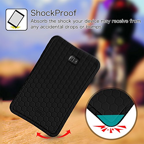 Fintie Samsung Galaxy Tab A 10.1 Hülle – [Bienenstock Serie] Leichte Rutschfeste Stoßfeste Silikon Schutzhülle Tasche Case Cover für Samsung Galaxy Tab A 10,1 Zoll T580N / T585N Tablet (2016 Version), Schwarz - 7