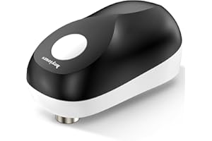 Elektrischer Dosenöffner hoyiours One Touch Dosenöffner mit glattem Kantenschnitt und automatischer Abschaltung, 360° Drehung can opener Büchsenöffner für Senioren 4 AA Batterien Schwarz