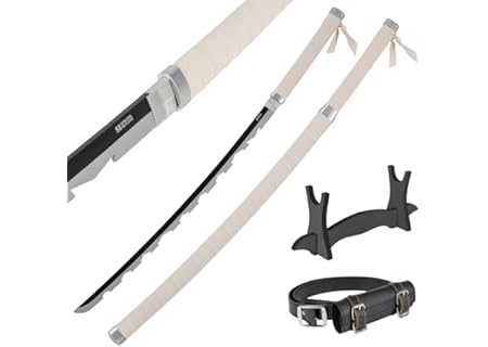 Katana i Trä 77 cm med Bälte och Ställ - Daemon Slayer Dekorativt Japanskt Svärd för Anime Cosplay, - Amazon Deal & Rabatt