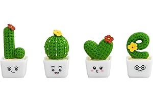 Azonelife 4 Pezzi Figurina Resina Cactus Miniatura, Figurina di Cactus Piccola, Miniature Ornamenti giardino Cactus, Decorazione di Automobili Cactus per Automobili Interni Cashboard Tavolo da Casa