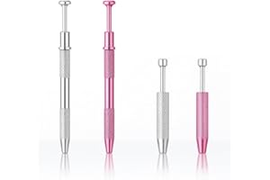 ICYOWLS 4 pièces pinces pour boule de piercing, dévisseur et support, outil de bijoutier pour petites pièces et fabrication de bijoux, rose et argenté, versions longue et courte