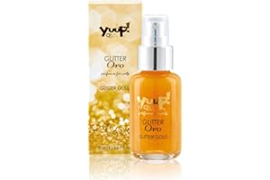 YUUP! - Fragranza scintillante a lunga durata per cani e gatti con glitter oro, 50 ml, profumo per cane e gatto con note di cocco, vaniglia, mandorla, biscotto e gelsomino