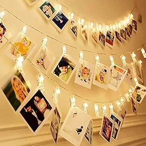 Party Propz 10 Photo Clip Fairy String Lights for Outdoor, Indoor, Anniversary, Birthday Diwali, Christmas Decoration, Valentine Gifts Girlfriend or Boyfriend, Bedroom, Home Photos Light Decor