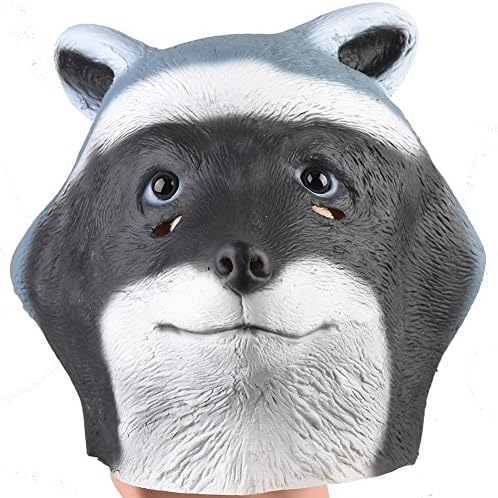 Bear Mask Full Head Novelty Latex Creepy Rubber Animal Mask Dress Up for Halloween Costume Party