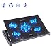 Produktbild Laptop Kühler Laptop Lüfter, slopehill Laptop Cooling Pad Laptop Kühlpad für 10-17 Zoll oder grössere Notebook/Laptop, 5 Lüfter Belüfteter Notebookständer Kühlmatte, 2 USB Ports, Schneller Kühlvorgang