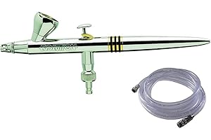 AEROGRAFANDO compatible con Aerógrafo Evolution Two In One 0.20-0.40 Harder & Steenbeck con tubo de aire de PVC de 2,5 m Harder & Steenbeck con conexión rápida + 1/8" F