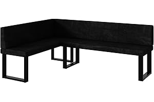 ‎MEBLINI MEBLINI Eckbank für Esszimmer - Küchenbank - Essecke - Sitzecke Küche - Peter - U-Beine 142x196x87cm Links - Graphit Samt