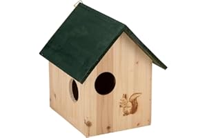 Lifetime Garden Casetta per mangiatoia per scoiattolo, accessori da giardino, nidificatore con 3 aperture, con gancio per appenderla, 25 x 26 x 28 cm