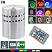 Produktbild 3W LED Wandleuchte Unterputz Rahmen Deckenleuchte Farben Farbwechsel Mit Fernbedienung wand-Leuchte/lampe Aluminium Effekt Wandlampe Wandstahler Effektlampe Runde Deckenlampe für Flur, Vorraum, ø5.5cm